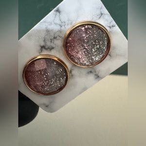 ❄️ SALE! Sparkly Pink & Silvery Glitter Studs